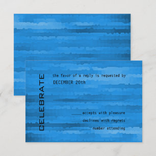 Bar Mitzvah Blue Techno Streaks RSVP Kaartje