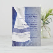 Bar Mitzvah Blue White Star van David Tallit Kaart (Staand voorkant)