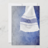Bar Mitzvah Blue White Star van David Tallit Kaart (Achterkant)