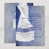 Bar Mitzvah Blue White Star van David Tallit Kaart (Voorkant / Achterkant)