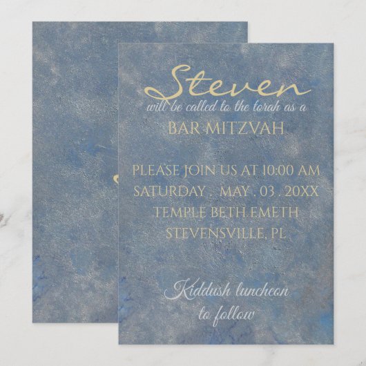 Bar Mitzvah Blues Silvers Kaart (Voorkant / Achterkant)