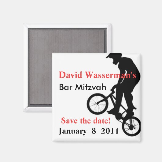 Bar Mitzvah BMX sparen de Datum Magneet (Voorkant / Achterkant)