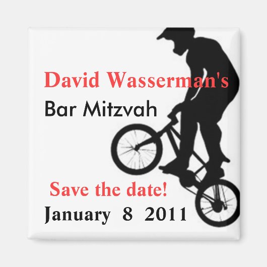 Bar Mitzvah BMX sparen de Datum Magneet (Voorkant)