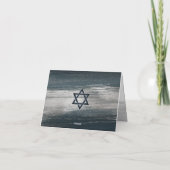 Bar Mitzvah Bold Modern Charcoal Gray Silver Foil Bedankkaart (Achterkant)