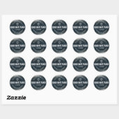 Bar Mitzvah Bold Modern Charcoal Gray Silver Foil Ronde Sticker (Vel)