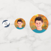 Bar Mitzvah Bold Modern Navy Blue Agate Script Confetti (Voorkanten)