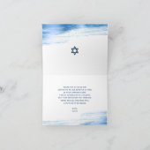 Bar Mitzvah Bold Modern Navy Typografie Blue Folie Bedankkaart (Binnen)
