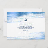 Bar Mitzvah Bold Modern Navy Typografie Blue Folie Save The Date (Achterkant)