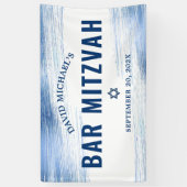 Bar Mitzvah Bold Modern Navy Typografie Blue Folie Spandoek (Verticaal)