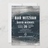 Bar Mitzvah Bold Modern Silver Foil Charcoal Gray Kaart (Voorkant)