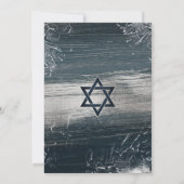 Bar Mitzvah Bold Modern Silver Foil Charcoal Gray Kaart (Achterkant)