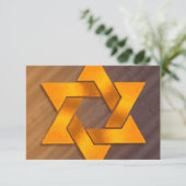 Bar Mitzvah Brown en Oranje ster van David RSVP (Staand voorkant)