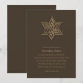 Bar Mitzvah Brown Tones Star van David Kaart (Voorkant / Achterkant)