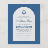 Bar Mitzvah Budget Classic Blue Arch Uitnodiging (Voorkant)