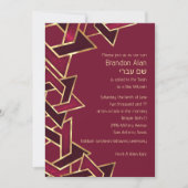 Bar Mitzvah Burgundy Red Gold Star van David Kaart (Voorkant)