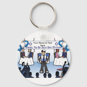 Bar Mitzvah Cartoon door PrintedPerfection.com Sleutelhanger