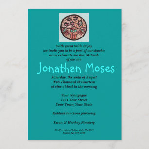 Bar Mitzvah - Circle of Life Hamsa Kaart