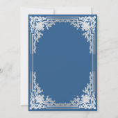 Bar Mitzvah Classic Blue Faux Silver Star  Kaart (Achterkant)