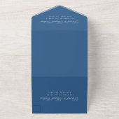 Bar Mitzvah Classic Blue Faux Silver Star Script All In One Uitnodiging (Buitenkant)