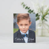 Bar Mitzvah Classic Elegant Photo Invitation Briefkaart (Staand voorkant)