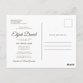 Bar Mitzvah Classic Elegant Photo Invitation Briefkaart (Achterkant)