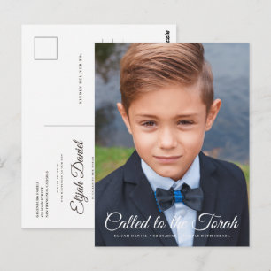 Bar Mitzvah Classic Elegant Photo Invitation Briefkaart