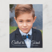 Bar Mitzvah Classic Elegant Photo Invitation Briefkaart (Voorkant)