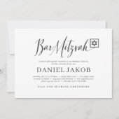 Bar Mitzvah Classic Script Modern Typografie Kaart (Voorkant)