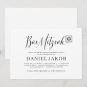 Bar Mitzvah Classic Script Modern Typografie Kaart (Voorkant / Achterkant)