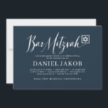 Bar Mitzvah Classic Script Modern Typografie Kaart<br><div class="desc">Bestaat uit afspeelbaar script en serif typografie; Allemaal tegen een achtergrond van witte achtergrond. 

Dit wordt ontworpen door de Uitgezochte Leveringen van de Partij,  exclusief voor Zazzle.

Hier beschikbaar:
http://www.zazzle.com/store/selectpartysupplies</div>