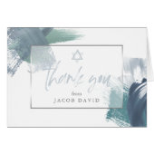 Bar Mitzvah Dank u Blauwe Groene Droge Borstelslag (Voorkant Horizontaal)