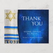 Bar Mitzvah Dank u Gebed Shawl Blauw Briefkaart (Voorkant)