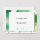 BAR MITZVAH dank u gouden ster groene waterverf Bedankkaart (Achterkant)