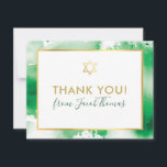 BAR MITZVAH dank u gouden ster groene waterverf Bedankkaart<br><div class="desc">door kat massard >> kat@simplysweetPAPERIE.com <<<<< Een eenvoudige, stijlvolle manier om te zeggen bedankt aan uw gast voor het bijwonen van de BAR MITZVAH Setup van uw kind als sjabloon is het eenvoudig voor u om uw eigen details toe te voegen, of de aanpassingsknoop te drukken en u kunt tekst,...</div>