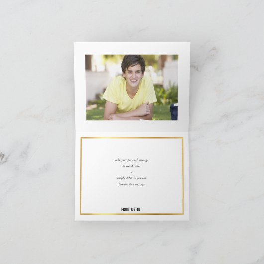 BAR MITZVAH DANK U krijtbord goud schrijven Bedankkaart (Binnen)