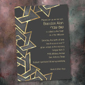 Bar Mitzvah Dark Grey Gold Star van David Kaart