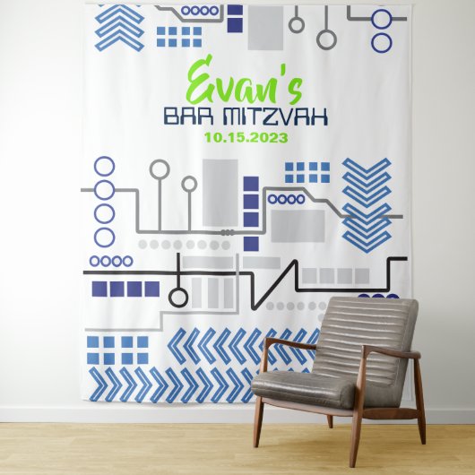 Bar Mitzvah DIGITALE Fotocabine Feest Achtergrond Wandkleed (In situ)