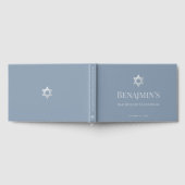 Bar Mitzvah Dusty Blue Faux Silver Star of David  Gastenboek (Volledig)