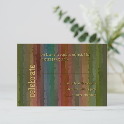 Bar Mitzvah Earth Tone Streaks RSVP Kaart (Staand voorkant)