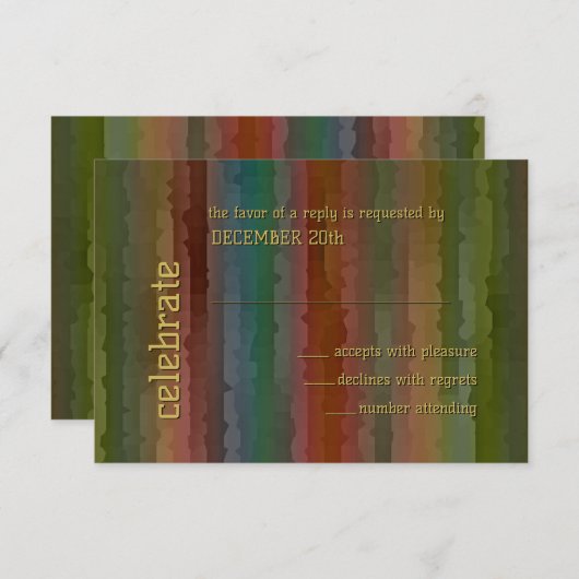Bar Mitzvah Earth Tone Streaks RSVP Kaart (Voorkant / Achterkant)