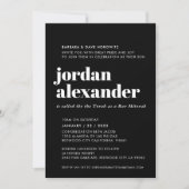 BAR MITZVAH easy modern minimal black white  Kaart (Voorkant)