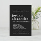 BAR MITZVAH easy modern minimal black white Kaart (Staand voorkant)