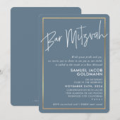 BAR MITZVAH eenvoudig minimalistisch modern grijsb Kaart (Voorkant / Achterkant)