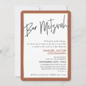 BAR MITZVAH eenvoudig minimalistisch modern roestg Kaart (Voorkant)
