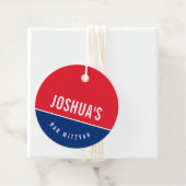 BAR MITZVAH eenvoudig modern blauw rood football Bedankjes Labels (In situ)