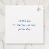 BAR MITZVAH eenvoudig modern geometrisch grijs bla Bedankjes Labels (Achterkant)