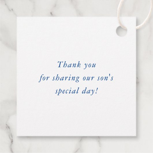 BAR MITZVAH eenvoudig modern geometrisch grijs bla Bedankjes Labels (Achterkant)