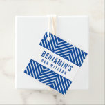 BAR MITZVAH eenvoudig modern geometrisch koningsbl Bedankjes Labels<br><div class="desc">door kat massard >>> https://linktr.ee/simplysweetpaperie <<<
Een eenvoudige,  gepersonaliseerde tag,  perfect voor gunsttags voor uw speciale evenement.</div>