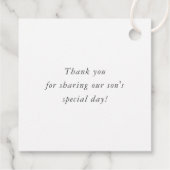 BAR MITZVAH eenvoudig modern geometrisch rood zwar Bedankjes Labels (Achterkant)