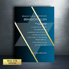 Bar Mitzvah Eenvoudig Modern Kies Kleur Folie Feestdagenkaart